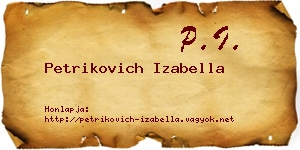 Petrikovich Izabella névjegykártya